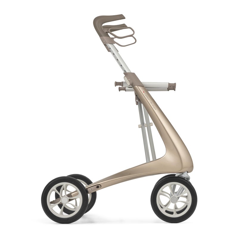 byACRE Carbon Ultralight Rollator | World's Lightest Carbon Rollator - Only 4.8 kg | for Indoor and Outdoor Use | Foldable and Easy to Put in The Boot and Travel (Champagne Gold, Wide Track)